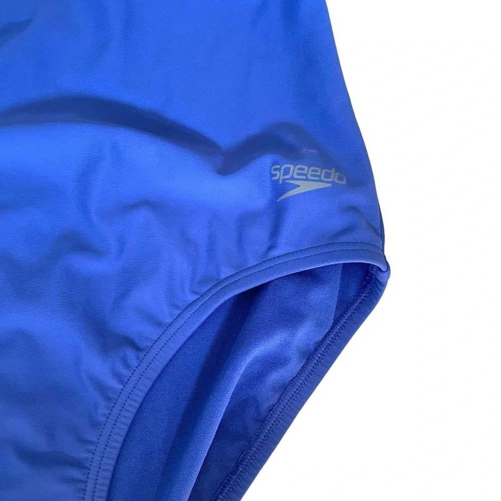 SPEEDO Halter One Piece Bathing Suit Royal Blue 6